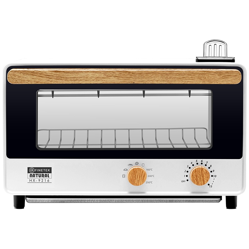 FINETEK 出口日本原款家用全自动烤箱10L烘焙小烤箱办公室智能蒸汽烤箱烤吐司面包烤箱 咖啡色