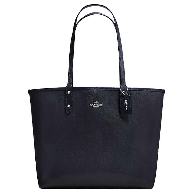 Coach 蔻驰 女士可翻转涂层帆布黑色单肩手提包 F58293SVM6G