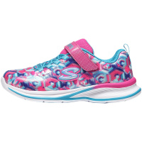 SKECHERS斯凯奇女小大童鞋魔术贴网面运动休闲鞋81389L 81389L/BLMT蓝色+彩色
