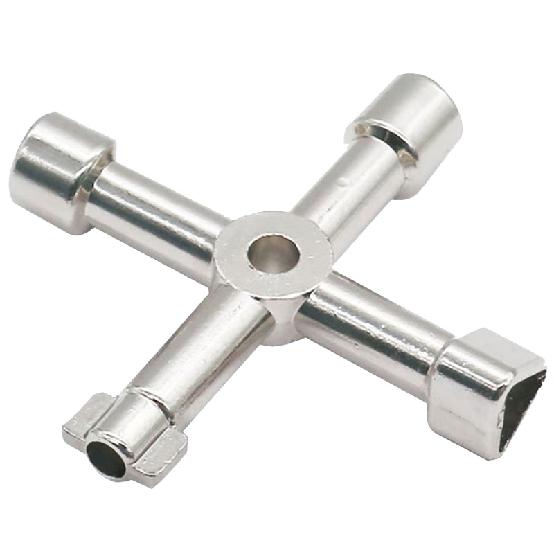 冰禹 SNyl-523 多功能十字电控柜内三角钥匙扳手 电梯门水表阀门方孔圆孔钥匙 A款钥匙扳手-中心双面圆孔