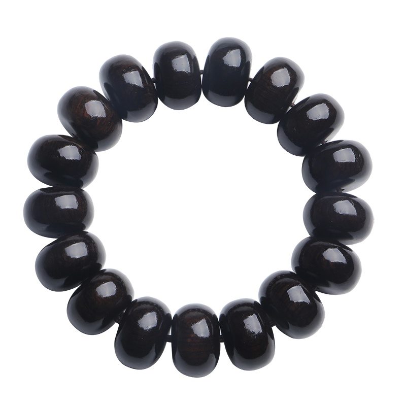 月印百川 黑檀木佛珠手串 木珠搭配平安圆环男款单圈手链