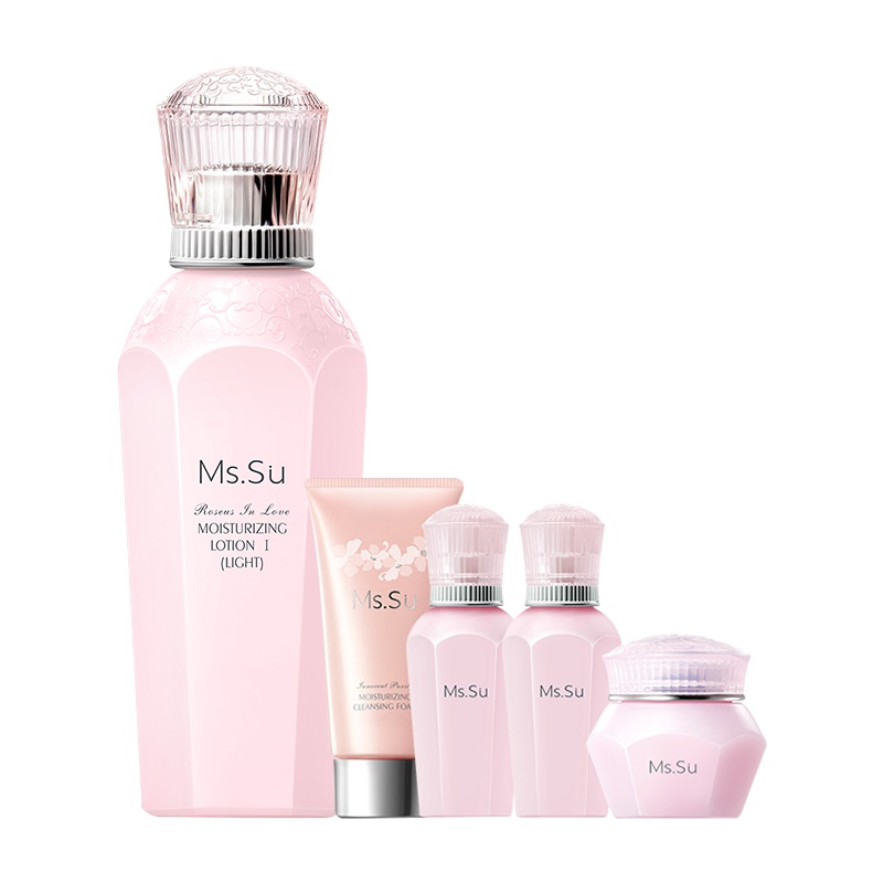 日本进口Ms.Su/蜜愫绯色爱恋润颜保湿水Ⅰ号面部护理套装爽肤水洁面奶乳液面霜组合