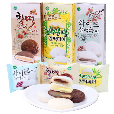 进口进口韩美禾糕点 白色打糕 香蕉打糕 花生打糕3味组合套装韩国进口