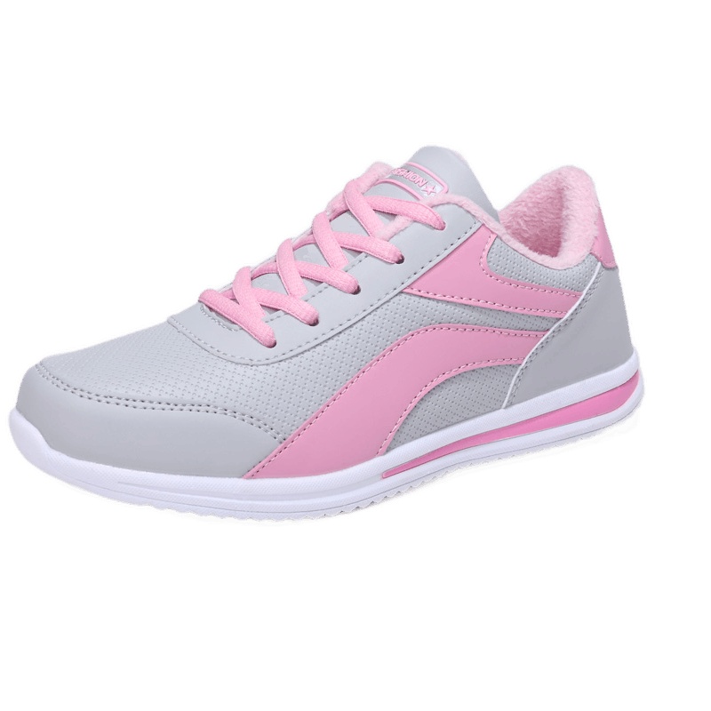 朴尼斯(Pounise)棉鞋女冬款加绒保暖妈妈鞋轻便软底皮面防水休闲旅游运动鞋跑步鞋 TF8-B813