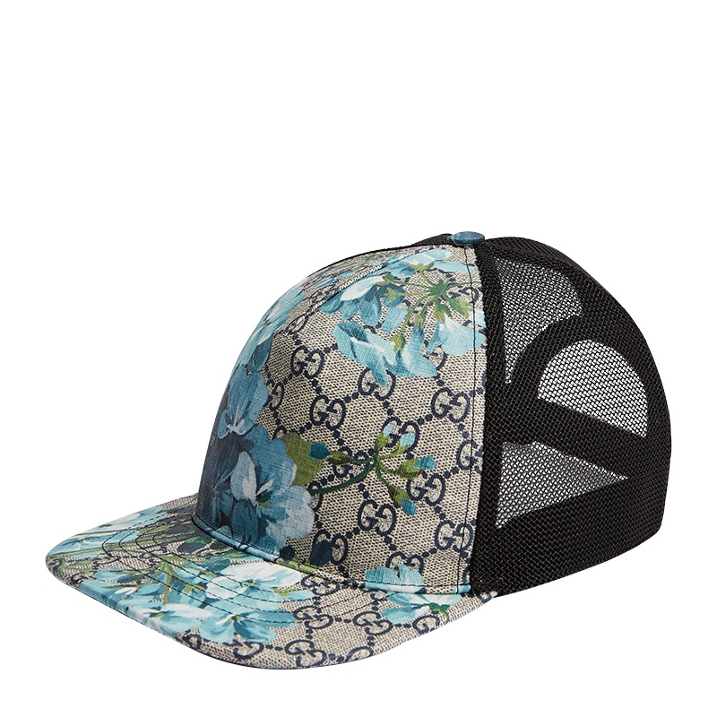 GUCCI/古驰 GG Blooms天竺葵印花人造帆布棒球帽426887