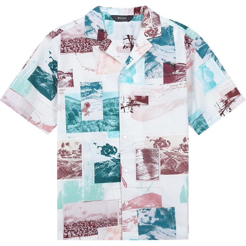 Z ZEGNA 杰尼亚 男士 棉质短袖衬衫905021 ZCOB2