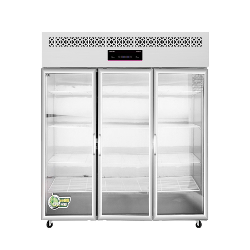 lecon乐创厨房冰箱 冷藏冷冻双温三门冰箱大容量冷柜饭店后厨冷藏冷冻展示柜食品储藏箱三大门玻璃款[全冷藏]