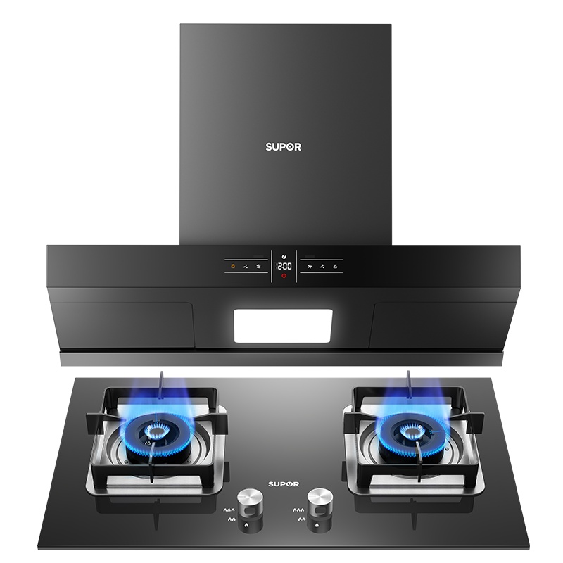 苏泊尔(SUPOR)NE80+B30抽吸油烟机燃气灶烟灶套餐套装 双翼瞬吸挥手智控自动清洗22立方(液化气)