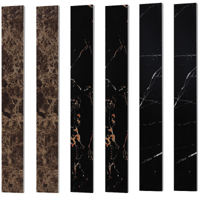 新中源陶瓷全抛釉地板踢脚线地脚线波导波打线客厅走边瓷砖配件黑金花