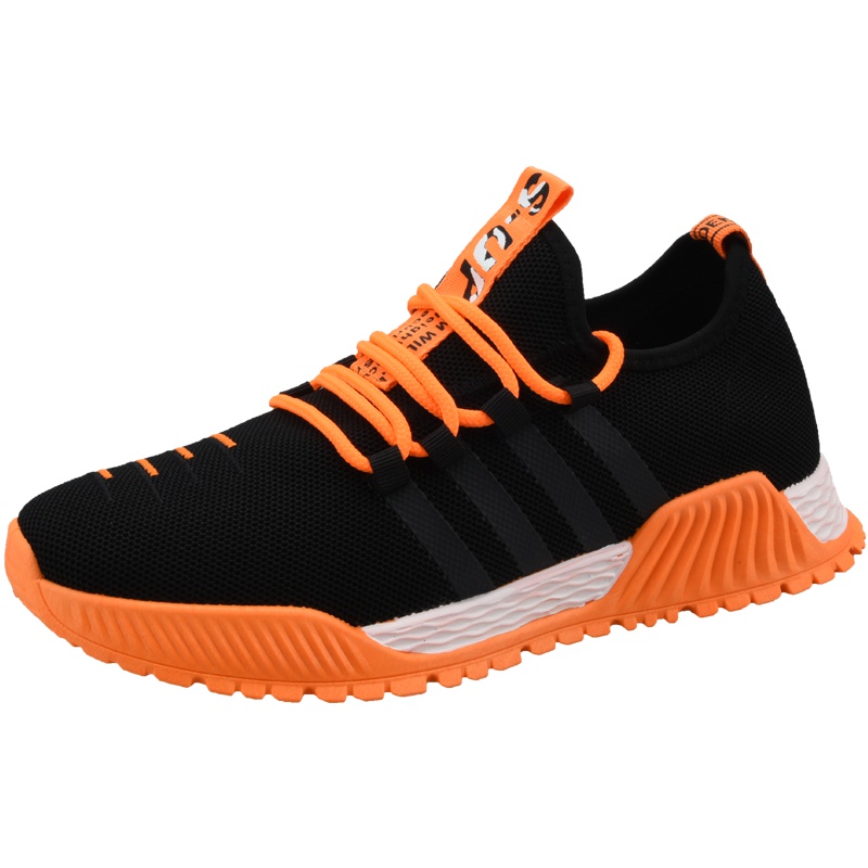 狄恩纪男鞋2019年夏季飞织网面男鞋休闲透气运动跑步鞋男