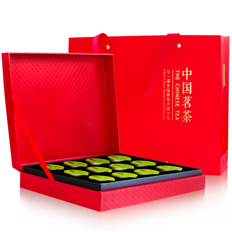 一农精装小罐装茶叶礼盒装 12罐 特级龙井茶60g 小金罐装绿茶