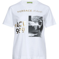 Versace JEANS 范思哲 女士印花图案棉质圆领短袖T恤衫 B2HTA7D9 36260
