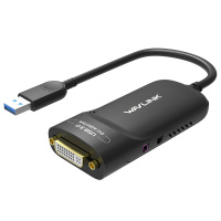 睿因(wavlink)WL-UG3501D USB3.0转DVI多屏扩展显卡 炒股办公扩屏器2048P高清视频高清分屏器