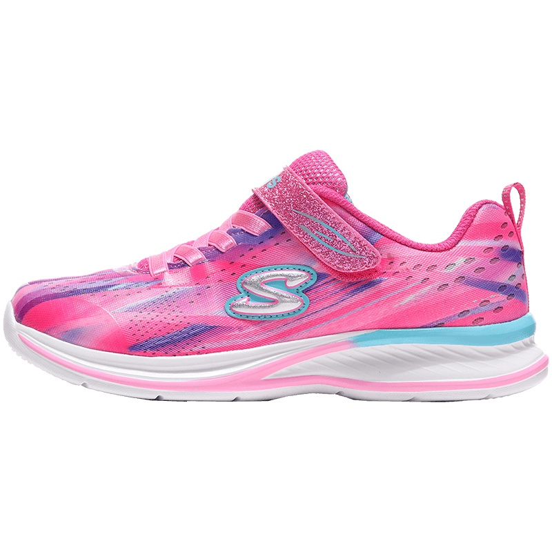 Skechers斯凯奇童鞋休闲鞋魔术贴软底透气运动鞋81392L 81392L/PKMT粉红+多彩