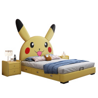 徘徊生活 儿童床现代简约公主床男孩卡通皮床卧室1.2米储物单人床