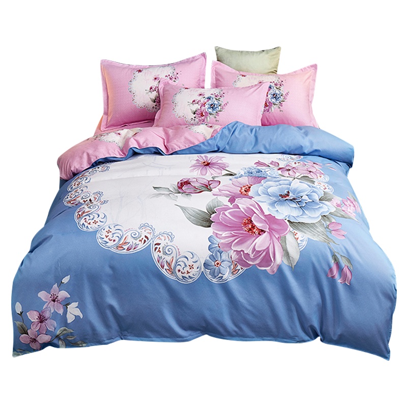 泰念Tai nian 中国风大版花卉四件套亲肤磨毛床上用品单人双人被罩1.8m床单/被套4件套