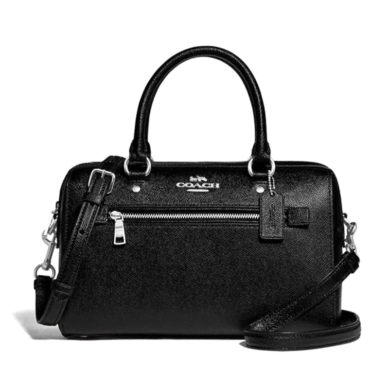 蔻驰(COACH)ROWAN 波士顿 涂层帆布配皮 拉链款女士单肩包斜挎包手提包 女包