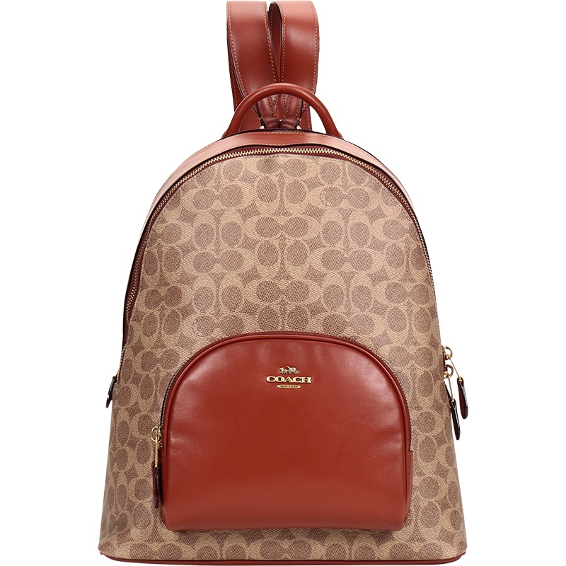 COACH 蔻驰 女士 专柜款涂层帆布配皮CARRIE双肩包背包 1028