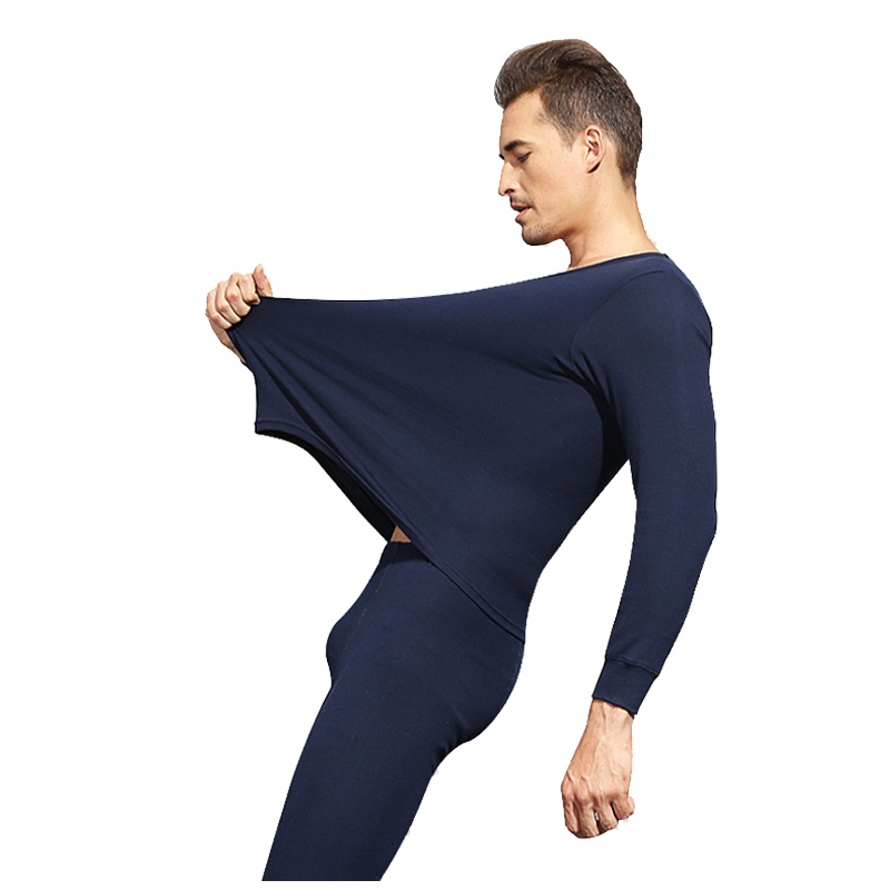 俞兆林 保暖内衣套装秋冬款男士秋衣秋裤套装男舒适柔软纯色圆领打底保暖睡衣