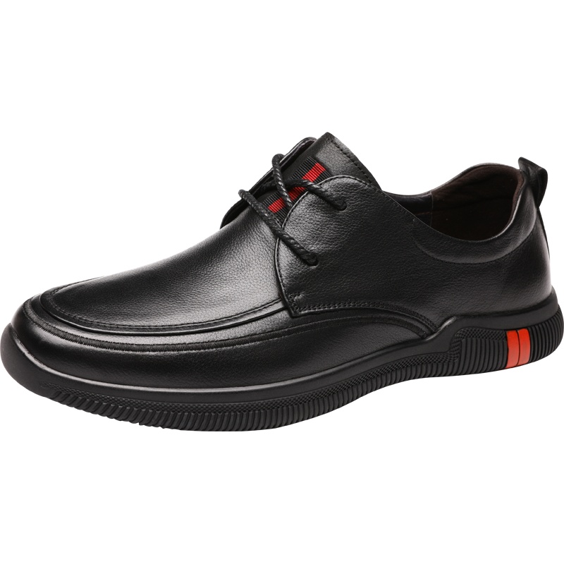 红蜻蜓男鞋冬季新款真皮韩版商务休闲皮鞋软底软面系带单鞋男