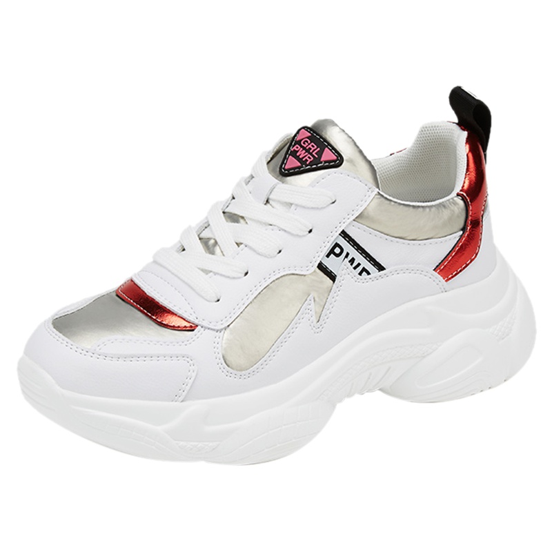 达芙新款厚底撞色系带休闲老爹鞋