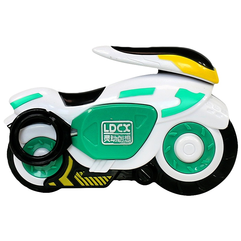 灵动创想魔幻旋风轮炫风轮陀螺摩托车发射对战回旋男孩女孩玩具战轮炫斗轮华丽版 绿影捷豹7915