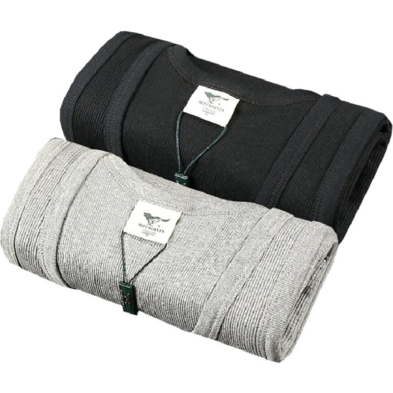 七匹狼 | [纯棉2件装]休闲粗针男式运动汗衫白色纯棉男士打底背心男内衣