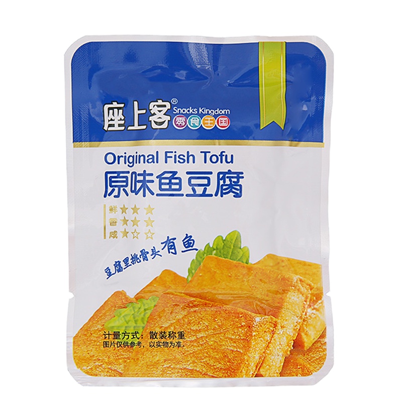 [座上客 鱼豆腐干15袋*3]小包装海鲜鱼板特产豆干鱼豆腐约335g*3