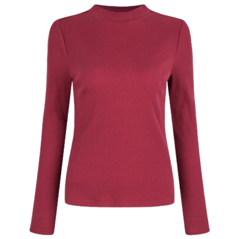 【福利款】拉夏贝尔半高领弹力修身螺纹T恤