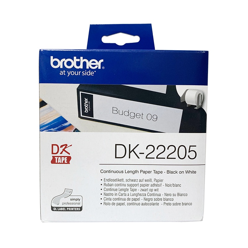 兄弟(brother)DK-22205原装标签色带/碳带 白底黑字62mm×30.48米