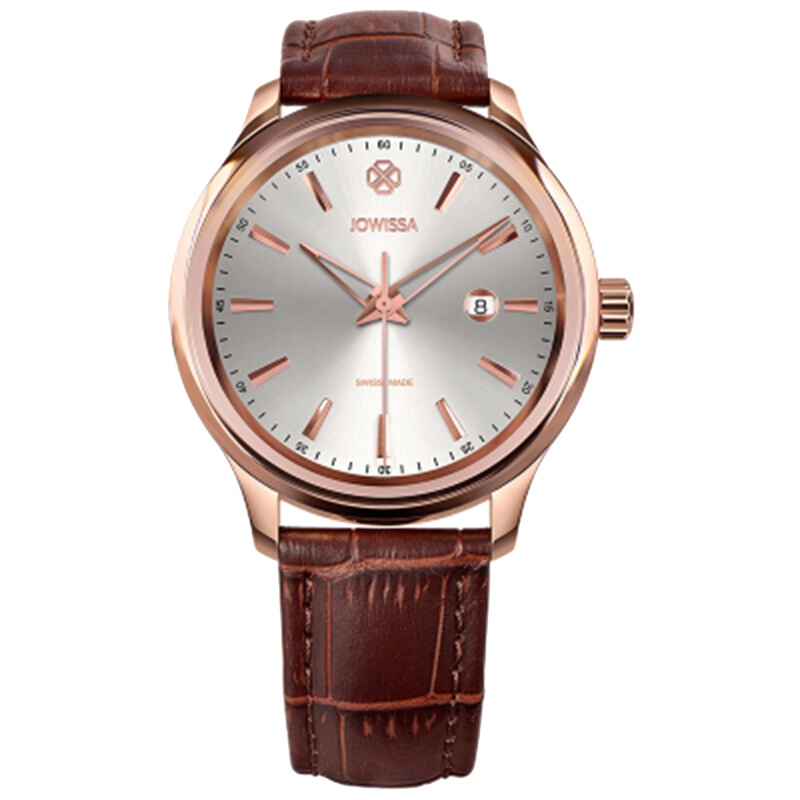 左薇莎(Jowissa)瑞士原装进口手表提洛系列男士商务休闲防水石英表牛皮表带棕色-表盘45MM-J4.202.L