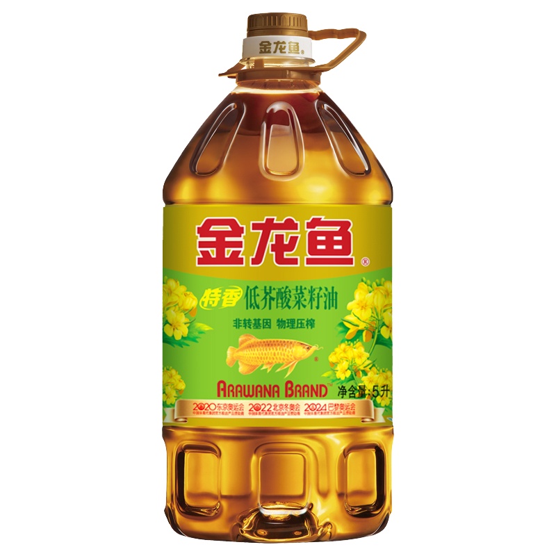 金龙鱼特香低芥酸菜籽油5L非转压榨 食用油炒菜烹饪煎炸家庭装桶装