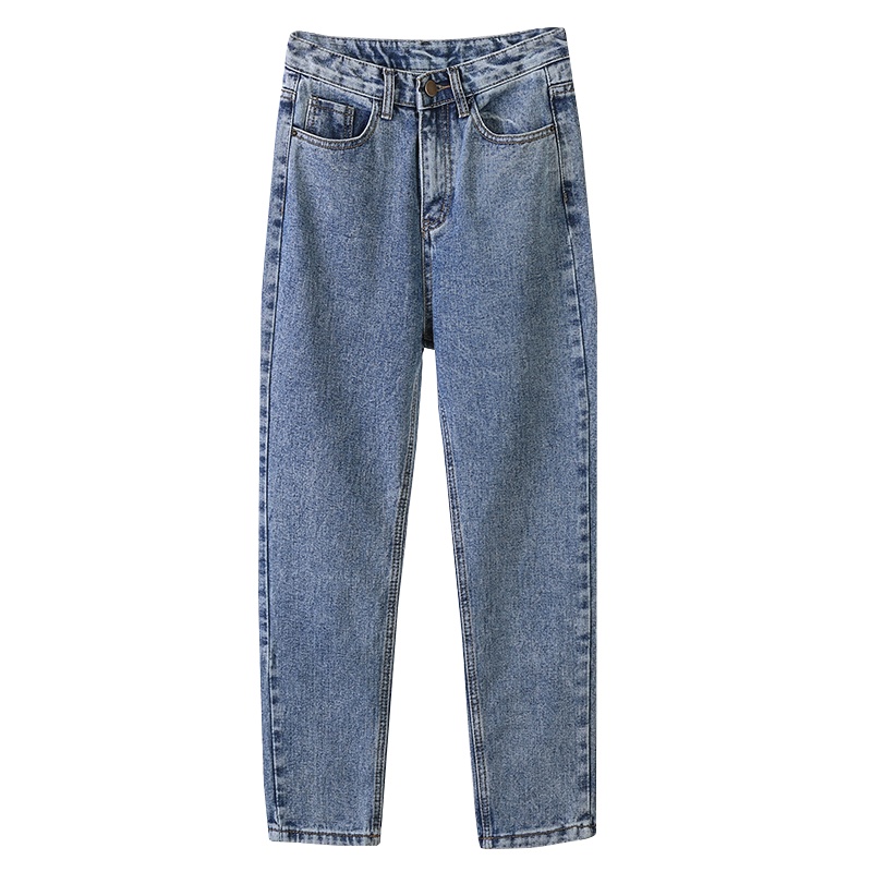 天淳尔冬款 高腰加绒复古哈伦九分牛仔裤BJH-3288