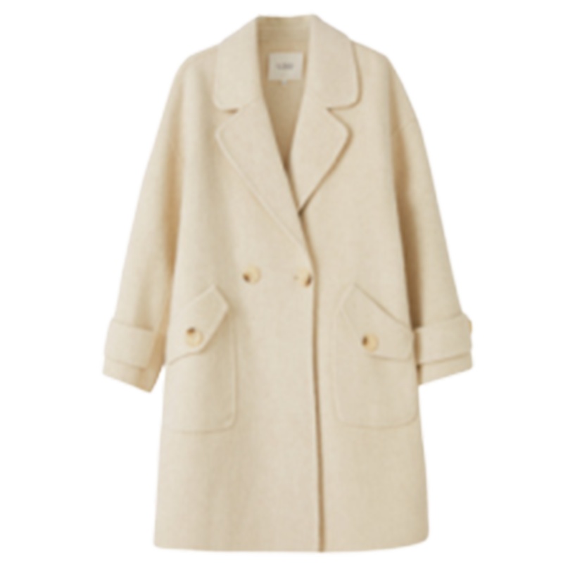 专柜同款拉贝缇毛呢外套女2019秋冬新款中长款流行小个子羊毛呢子大衣60009137