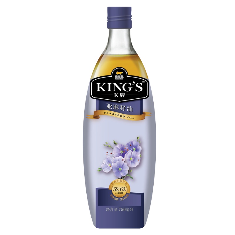 金龙鱼 KING'S冷榨初榨一级亚麻籽油750ML 胡麻油 婴儿食用油