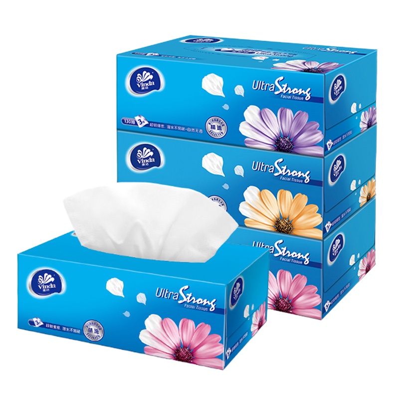 维达V2218超韧面巾纸130抽*3盒