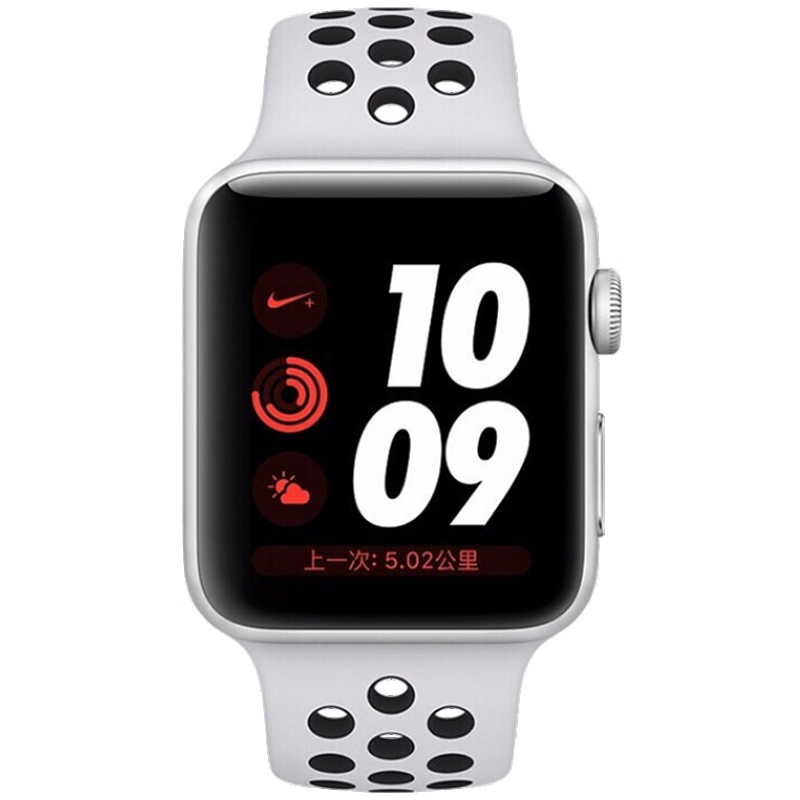 苹果Apple Watch Series 4 智能手表GPS款 银色铝金属表壳搭配顶峰白色 NIKE+ 40mm MU6H2ZP/A