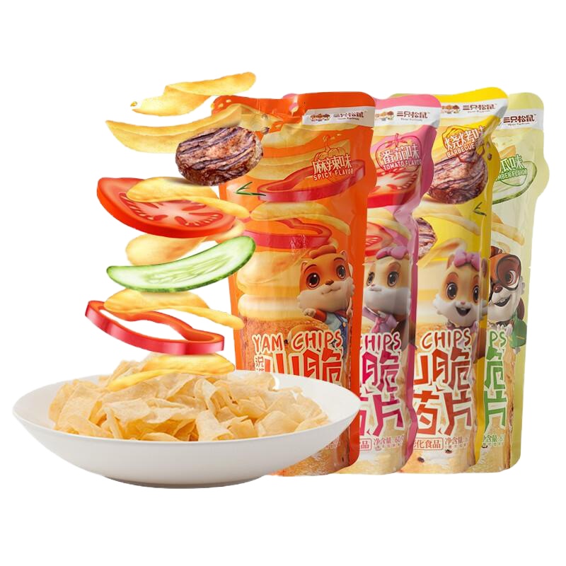 三只松鼠休闲零食山药脆片番茄味60g/袋