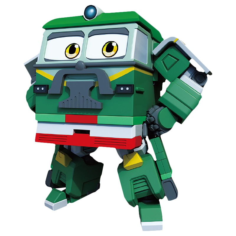 灵动创想2020新款列车超人Q版合体变形机器人儿童滑行玩具男孩 4寸迷你变形-豪侠CT1003