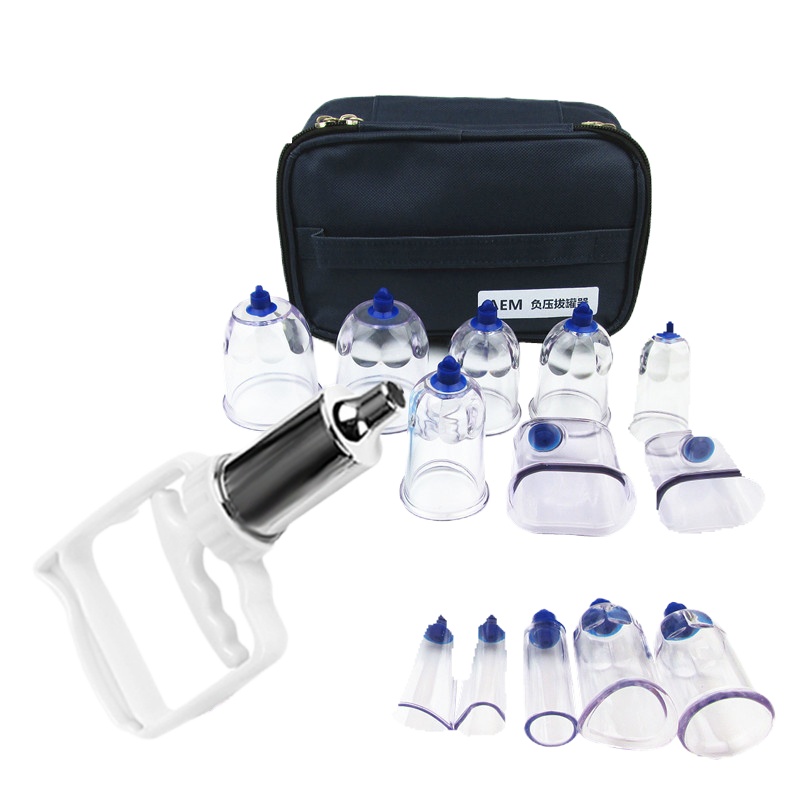 13头排瘀罐送平口刺血笔+200针(26G)+泻血图 排瘀罐泻血罐韩国心天泻血疗法放血罐真空拔罐器放血罐笔排淤罐