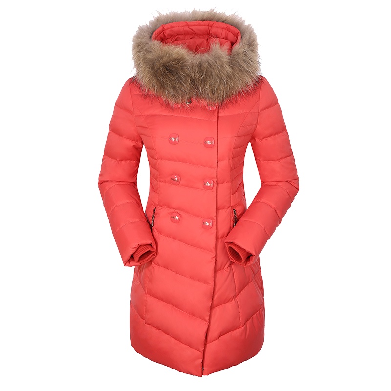 千仞岗正品新款羽绒服女装加厚韩版修身中长款大毛领冬衣外套