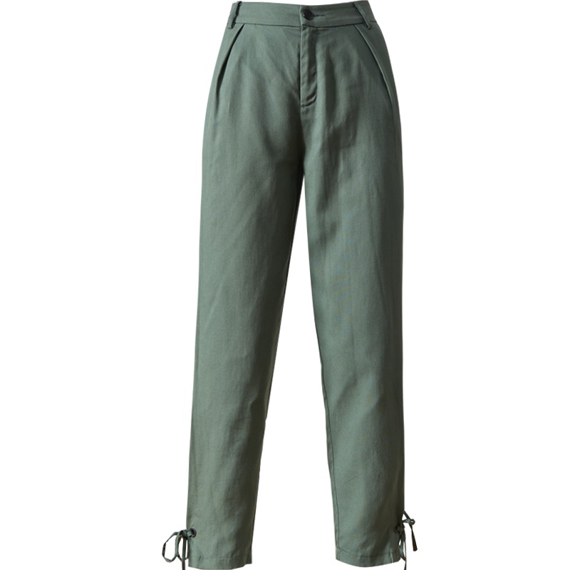 娅丽达女裤2019秋新款韩版宽松高腰束脚学生九分休闲哈伦裤女U1901A0