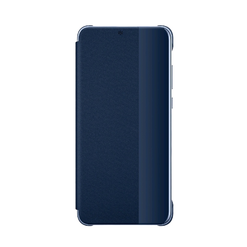 华为(HUAWEI)P20手机壳原装翻盖智能休眠开窗保护套 华为P20超薄商务防摔全包手机套皮套5.8英寸 深蓝色