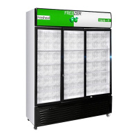 乐创(lecon)展示柜冷藏饮料柜商用立式冰柜冰箱冷柜保鲜柜 [三门绿黑色] [直冷下压缩机]