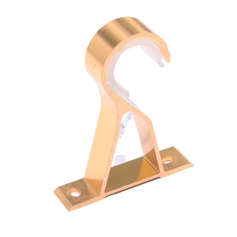 加厚铝合金罗马杆CIAA窗帘杆支架顶装支架侧装支架罗马杆底座单杆配件 金色一对