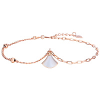 佰色传情18K金彩金手链女小裙子玫瑰金手环官方正品手饰送女友送闺蜜生日情人节礼物