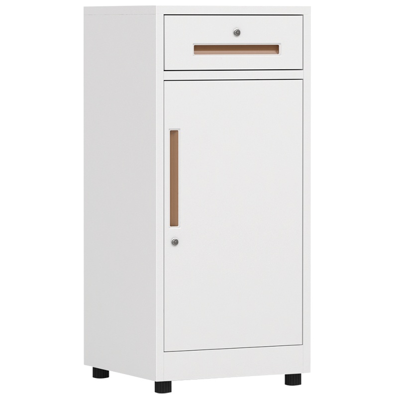 鑫金虎 文件柜矮柜办公柜铁皮柜抽屉矮柜带锁阳台储物柜一抽一门小柜子