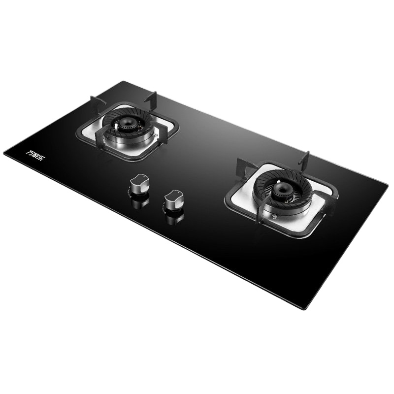 万家乐家用燃气灶 JZY/T-QA10S(B)，台嵌两用，钢化玻璃面板，4.6KW(12T)/4.3KW(20Y))