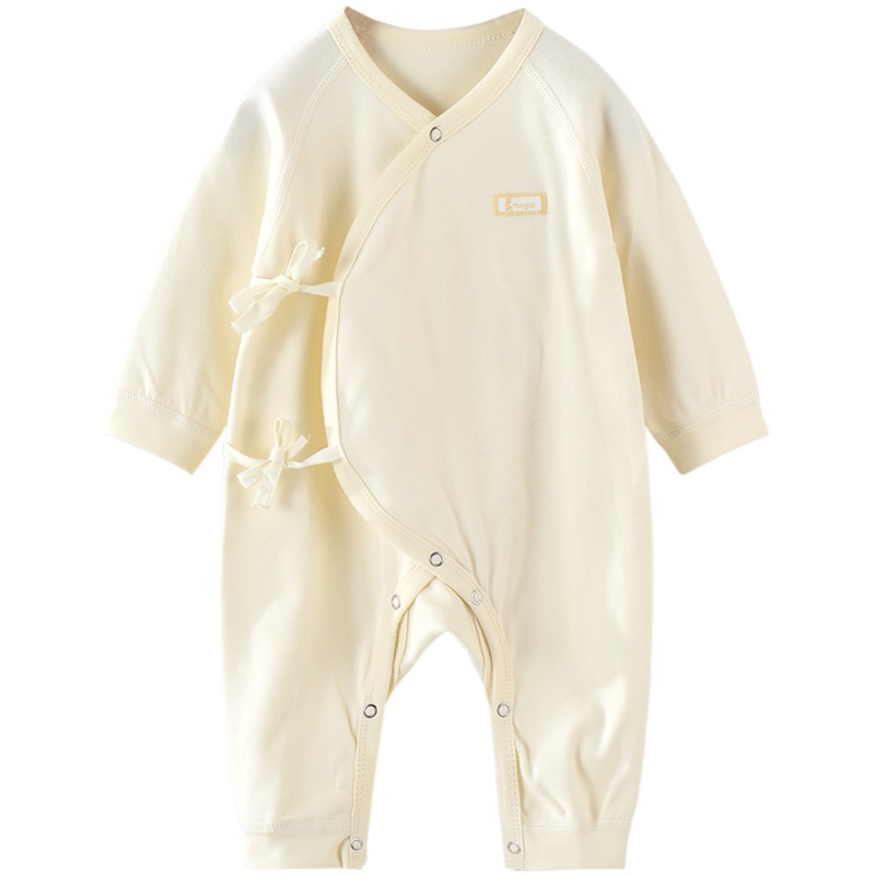 童泰四季款婴儿衣服0-3月新生儿纯棉偏开连体衣宝宝偏开哈衣