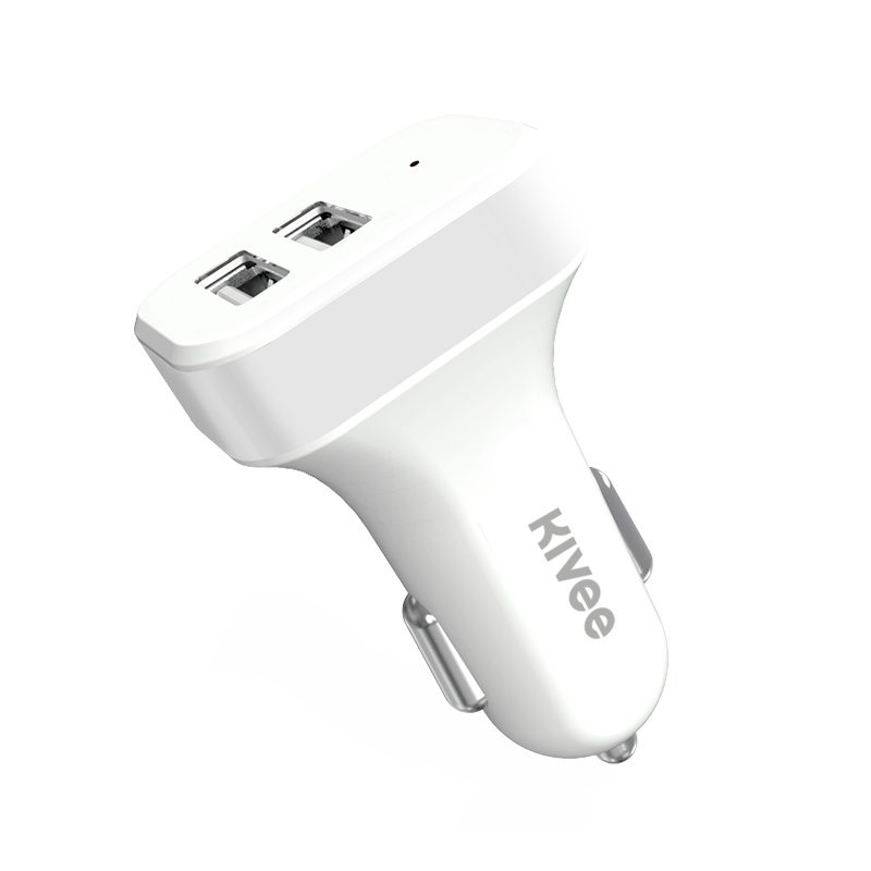 可逸(KIVEE)车载充电器 双USB口输出通用苹果华为小米等手机